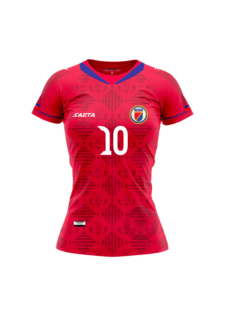 Saeta PRESALE No 6 D. Authentic Women's Haiti National Soccer Team Jersey Blue XL