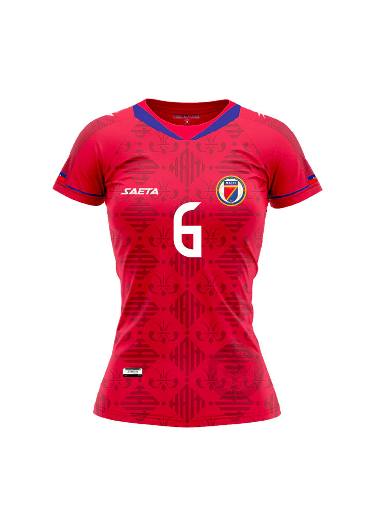 Saeta PRESALE No 7 B.L. Authentic Women's Haiti National Soccer Team Jersey Blue L