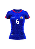 6 D. AUTHENTIC WOMEN'S HAITI NATIONAL SOCCER TEAM JERSEY BLUE