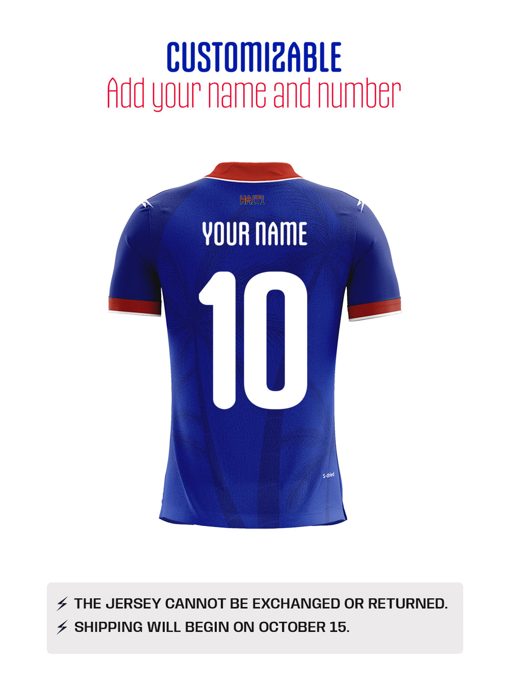 PRE-ORDER 2026 Haiti National Soccer Team Kids Fans Jersey blue Customizable