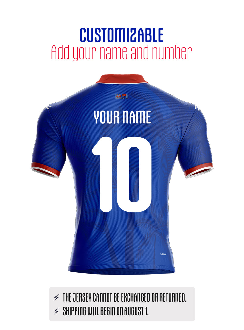 PRE-ORDER 2026 Men's Authentic Haiti National Soccer Team Jersey Blue Customizable