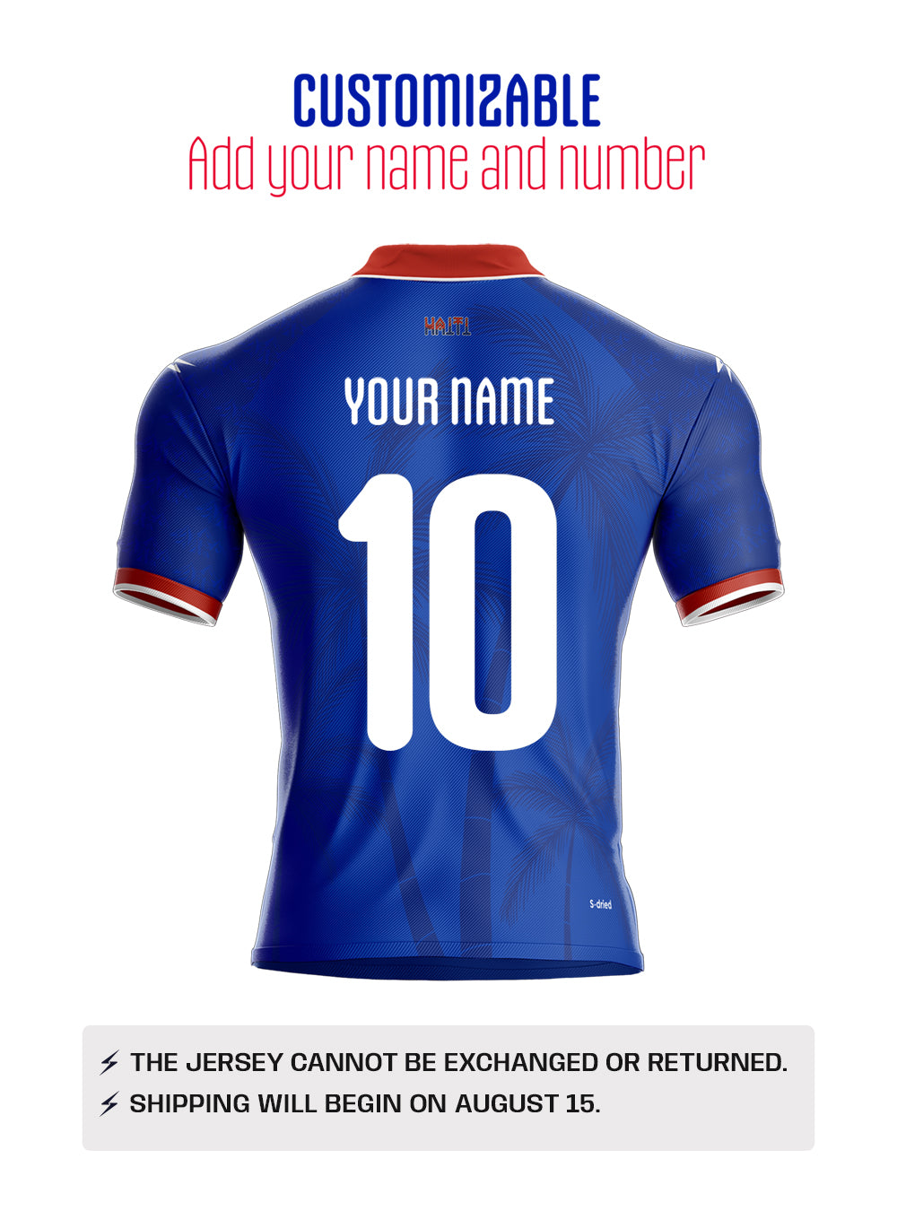 PRE-ORDER 2026 Men's Authentic Haiti National Soccer Team Jersey Blue Customizable