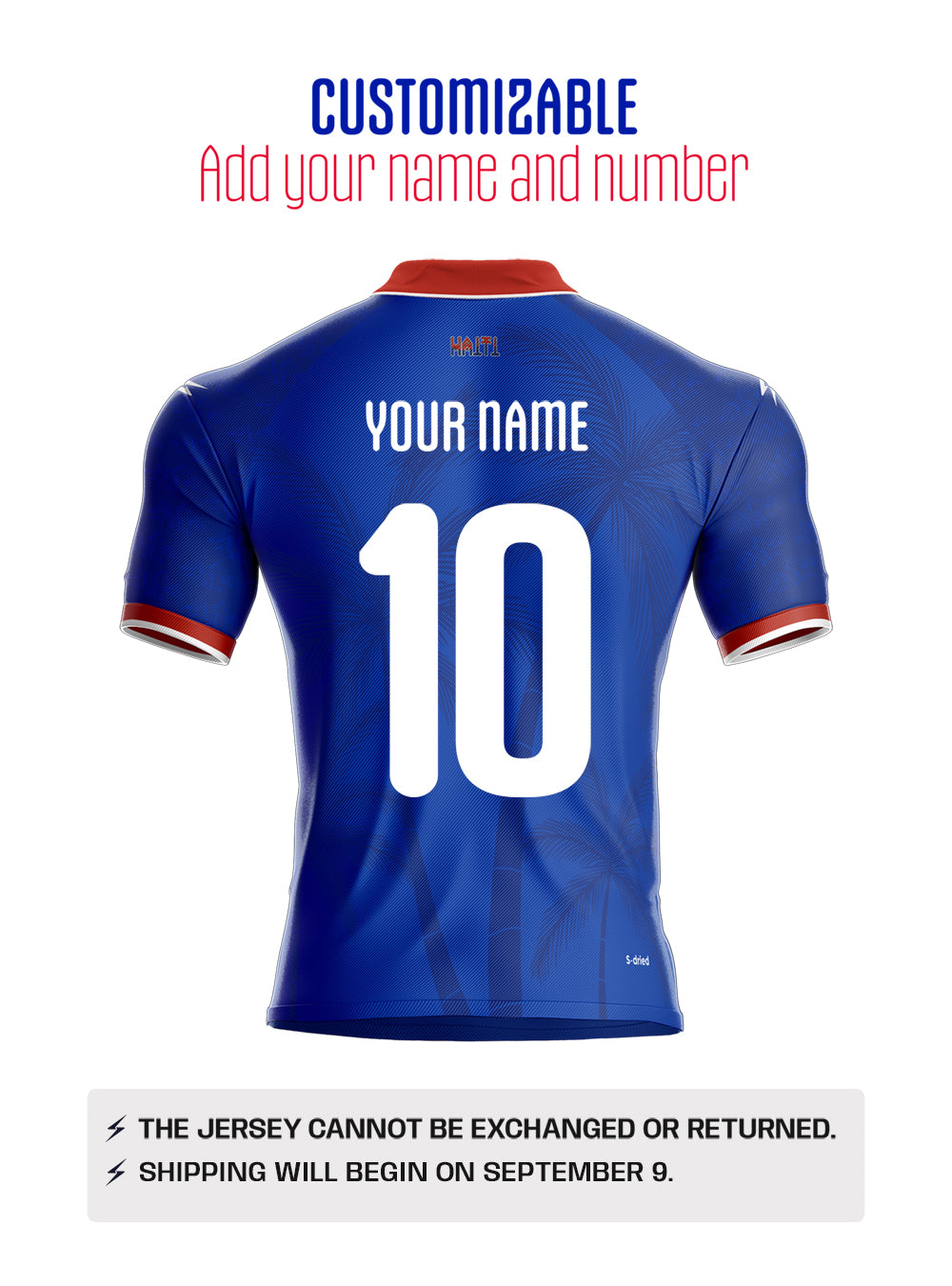 PRE-ORDER 2026 Men's Authentic Haiti National Soccer Team Jersey Blue Customizable