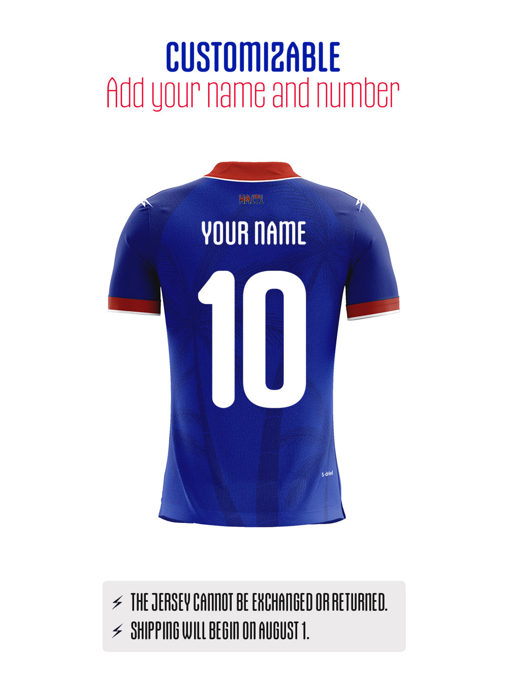 PRE-ORDER 2026 Haiti National Soccer Team Kids Fans Jersey blue Customizable