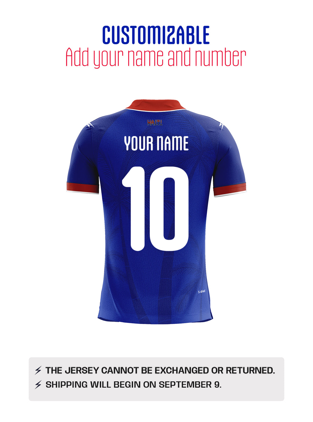 PRE-ORDER 2026 Haiti National Soccer Team Kids Fans Jersey blue Customizable