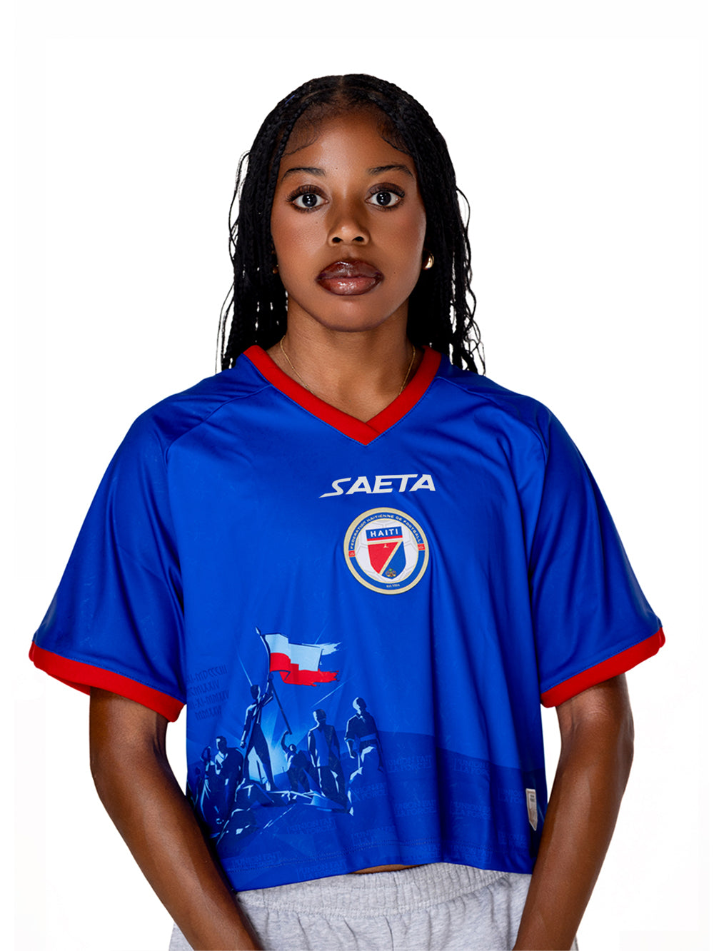 2026 Women's Haiti National Soccer Team Fans Top Oversize Blue