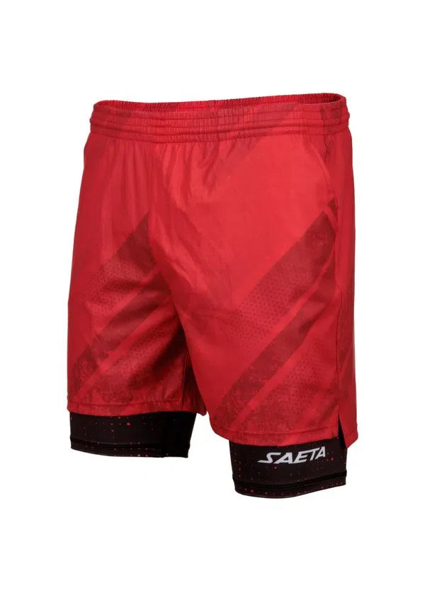 Men's Running Set - Shirt & 2-in-1 Shorts  Red