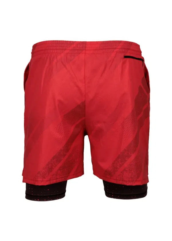 Men's Running Set - Shirt & 2-in-1 Shorts  Red