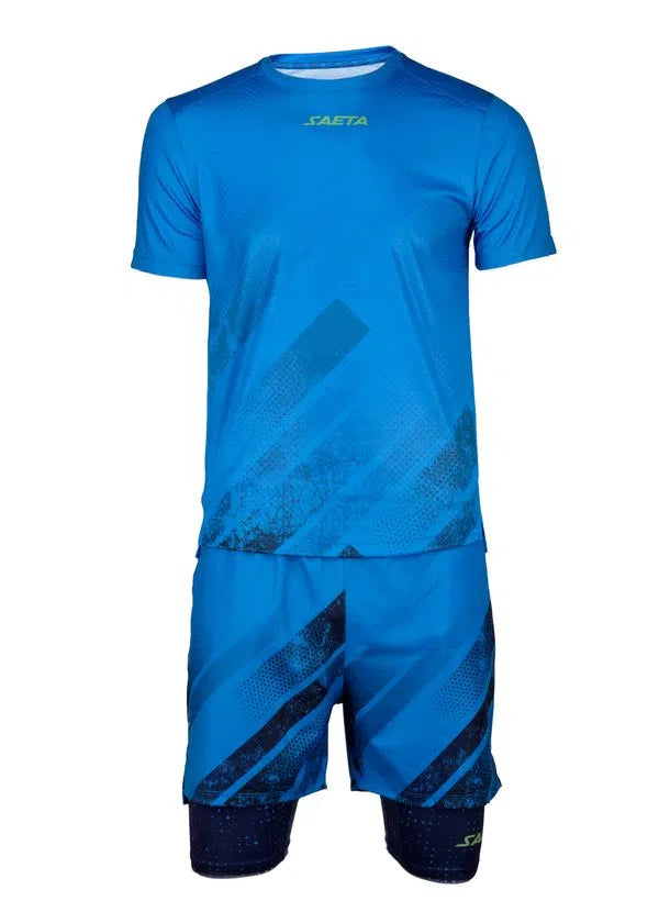 Men's Running Set - Shirt & 2-in-1 Shorts  Blue