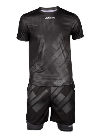 Men's Running Set - Shirt & 2-in-1 Shorts  Black